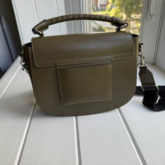 Tiger of Sweden - 100% Leather Olive Saddle Bag - Excellent Condition! - Picture 2 of 5